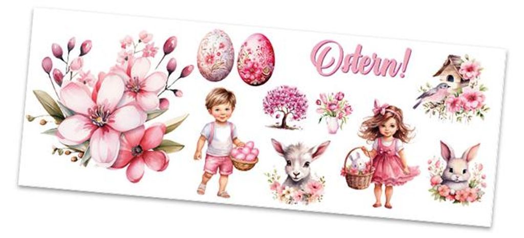 Plottermarie DTF Transfer DTF Ostern vollflächig bedruckt & zuschneidbar – DTF Transfer für Textilien, Holz, Papier, Kunstleder, Allover-Design...