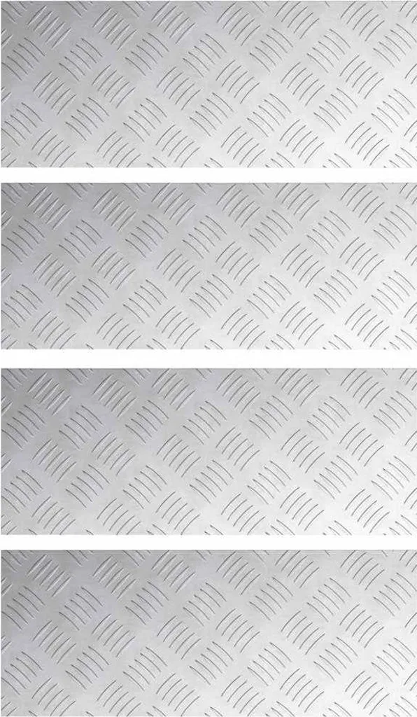 vidaXL Gradino rettangolare 4 pezzi Argento 50 x 20 cm Alluminio