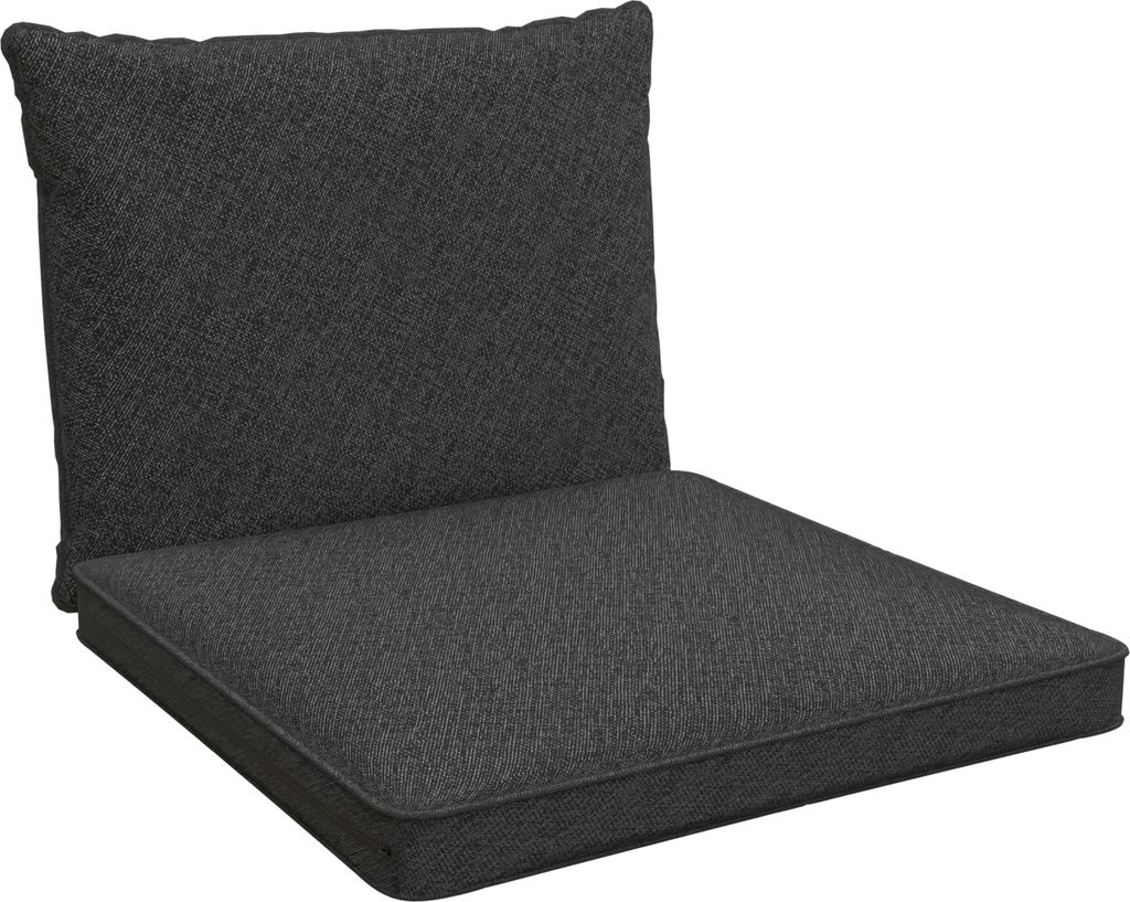POKAR Loungekissen Sitzauflagen Sitzkissen Sitzpolster, Farbe:Anthrazit, Size:2er Set (60x60 + 60x40)