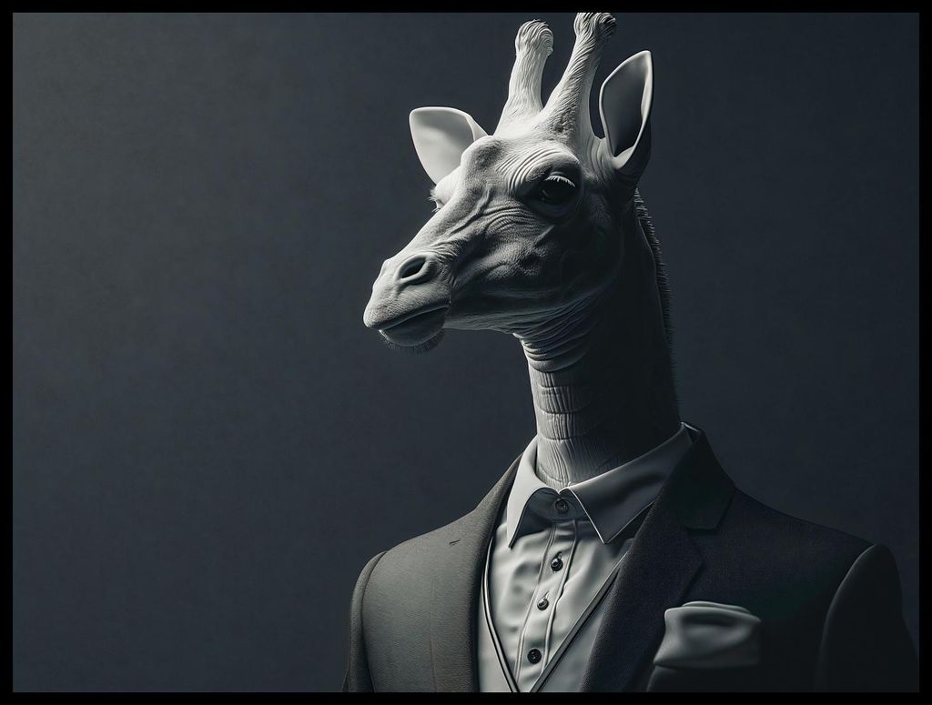 Poster 80x60cm Giraffe beim Ausgehen