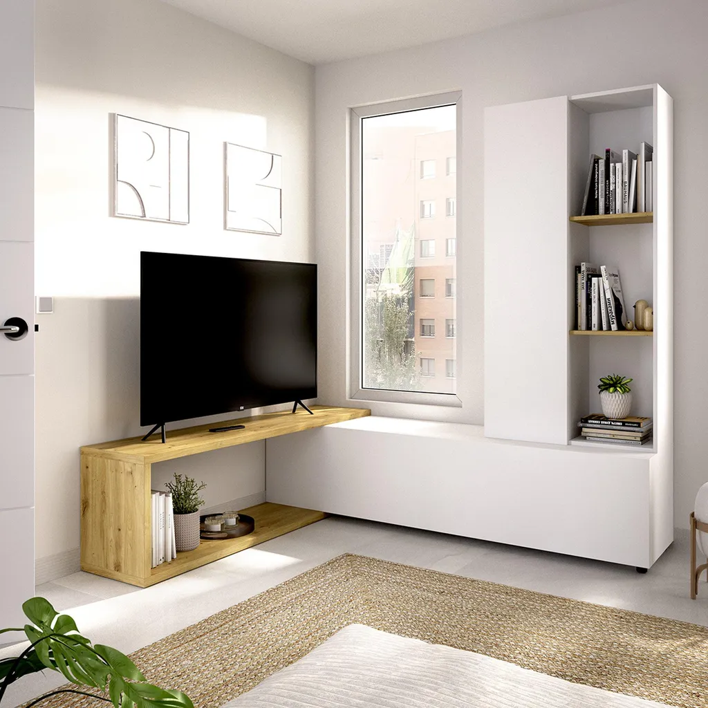 Mur Modulaire Blanc Aménageable Vicksburg - Rangement Flexible et Design