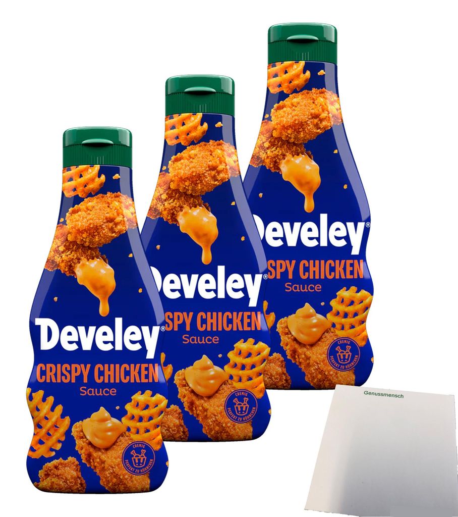 Develey Chicken Sauce 3er Pack (3x250ml Flasche) + usy Block