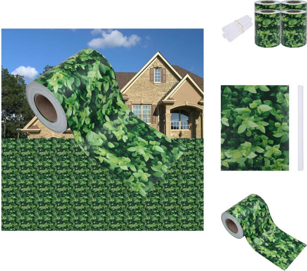 vidaXL Garten-Sichtschutz 4 Stk. PVC 35x0,19 m Grün - Zaunfelder