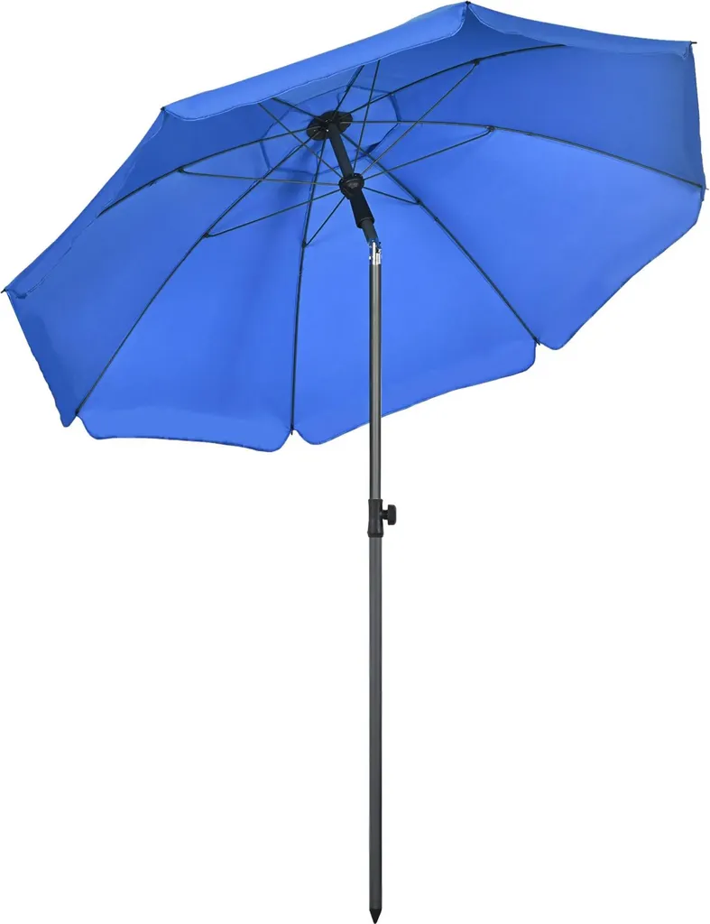 Parasol de terrasse inclinable Ø180 cm bleu imperméable anti-UV 50+