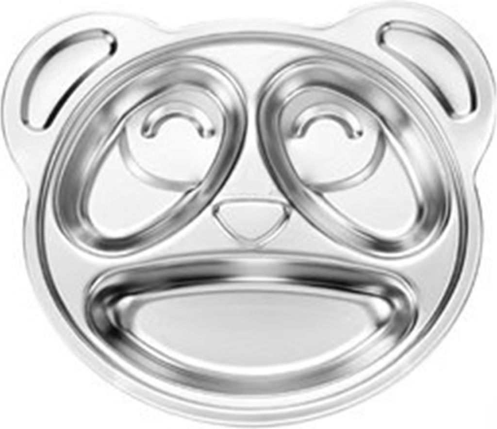 Essteller aus Edelstahl für Kinder, Cartoon-Design, unterteiltes Tablett, lebensmittelecht, langlebig, Kinderfach, Servieren von Snackgerichten