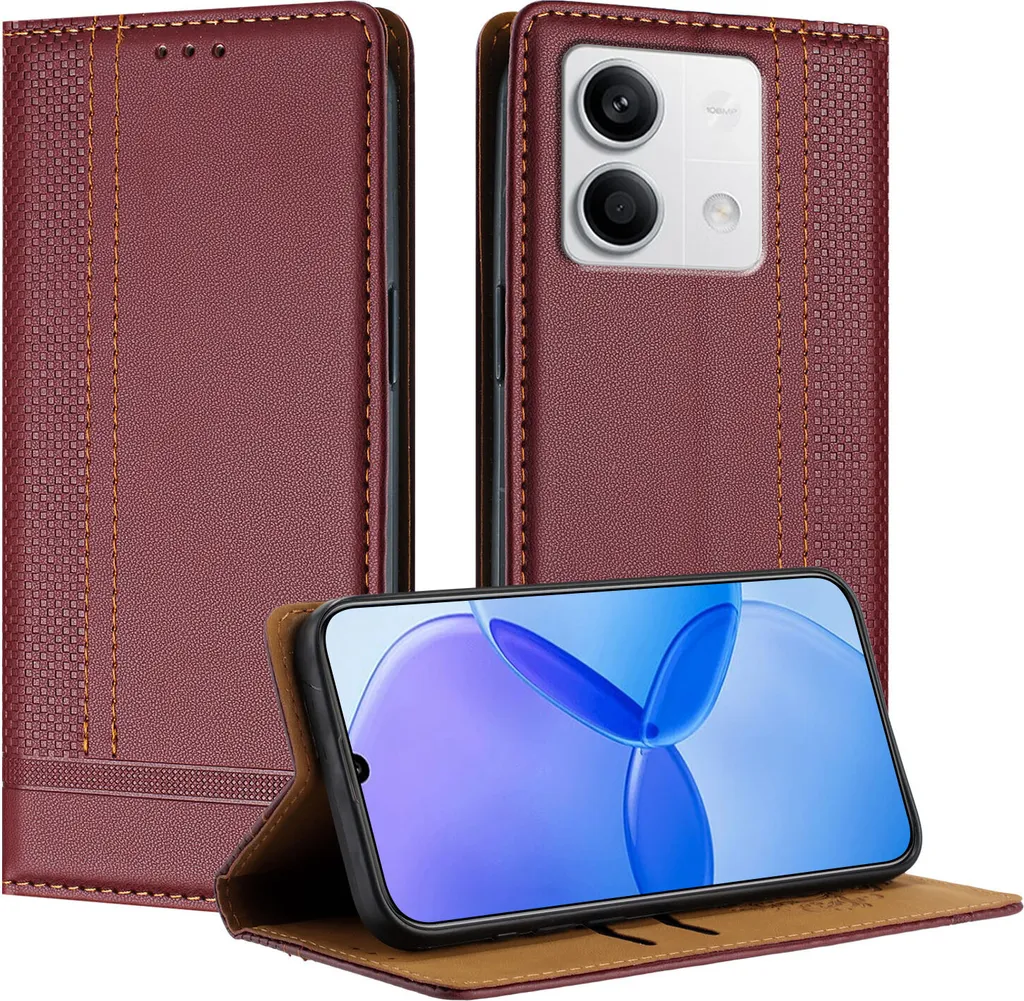 GLANDOTU Custodia a portafoglio per Xiaomi Redmi Note 13 5G, in pelle di alta qualità, con scomparto per carte di credito, funzione leggio, per Redmi Note 13 5G, due gatti