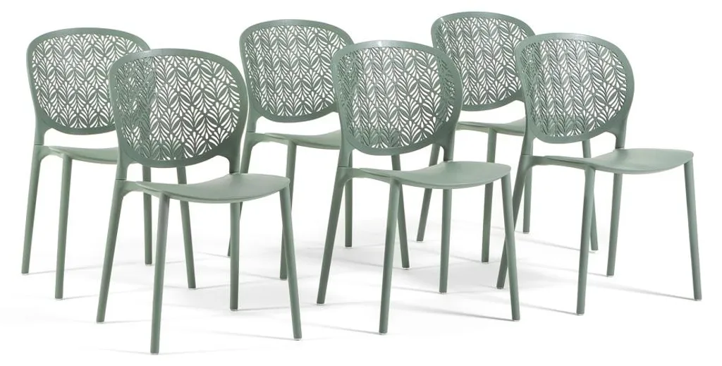 Chaises pour terrasse restaurant et bar Lot de 6 - Empilables Lulù Vert