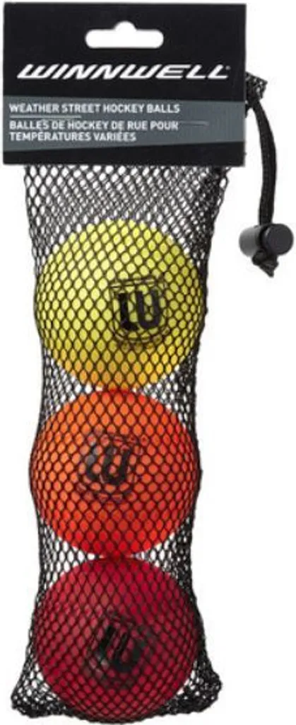 Pack 3 balles de hockey haute densité Winnwell rouge dur haute résistance