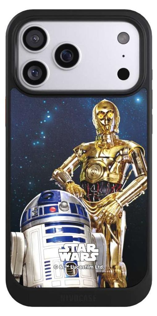 NIVOCASE Hülle für Apple iPhone 17 Pro Max Handyhülle NIVOcore Case Schwarz Star Wars Weltall R2D2