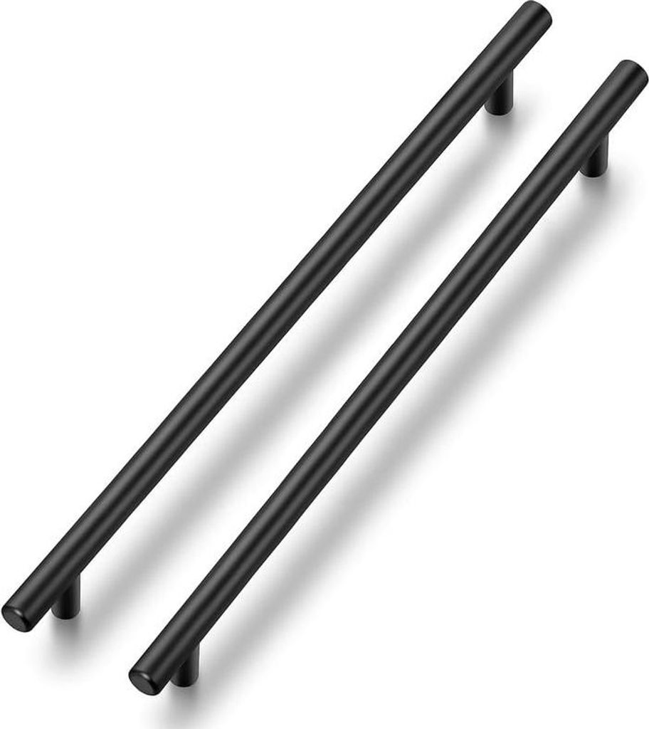 Küchenschrankgriffe - robust, sicher - 2 Stück - schwarz - rostfreies Stahl - 256 mm