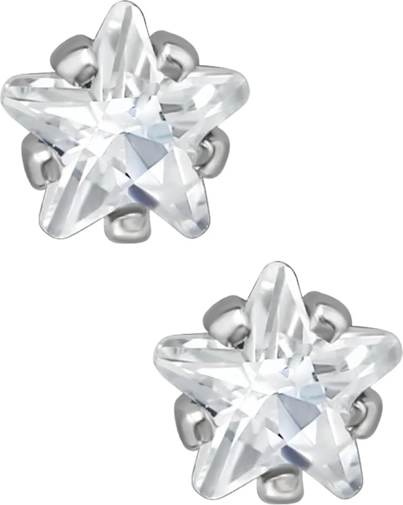 Orecchini Uomo Donna Nero Bianco Orecchini A Perno Stella Cerchio In Acciaio Inox 316L - Set Da 2, Nero E Bianco, Per Donna E Uomo Orecchini 316L Set 2 Pezzi