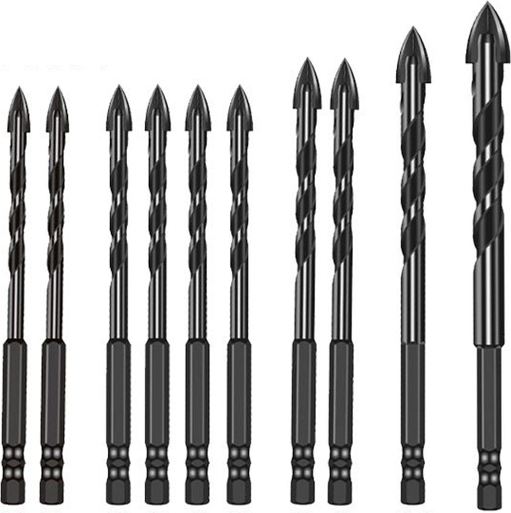 10-teiliges Bohrer-Set  YG8 Hartmetall Vierkant Kreuzbohrer Produktbild 