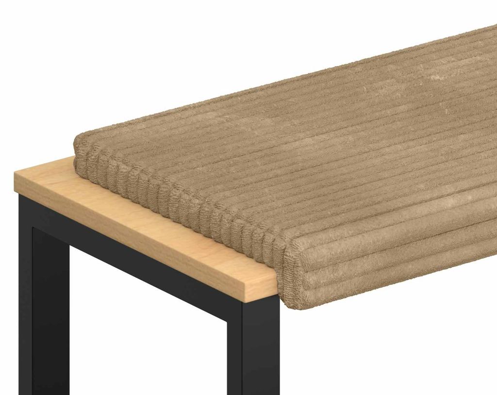 Bankkissen Plüschcord Taupe Tiefe 35 cm Produktbild 