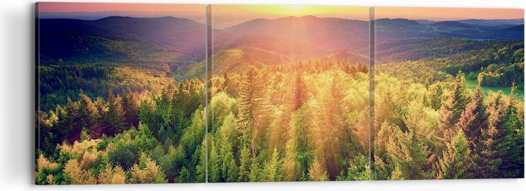 Bild auf Leinwand - Leinwandbild - Berge Natur - 120x40cm - Wand Bild - Wanddeko - Wandbilder - Leinwanddruck - Bilder - Kunstdruck - Wanddekoratio...