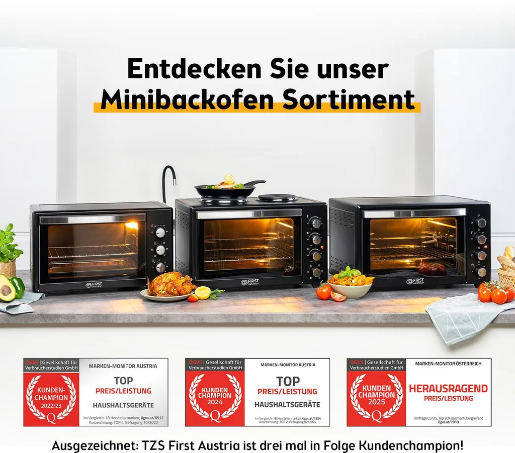 Mini-four avec plaques de cuisson pour rôtir et mijoter en simultané - 17