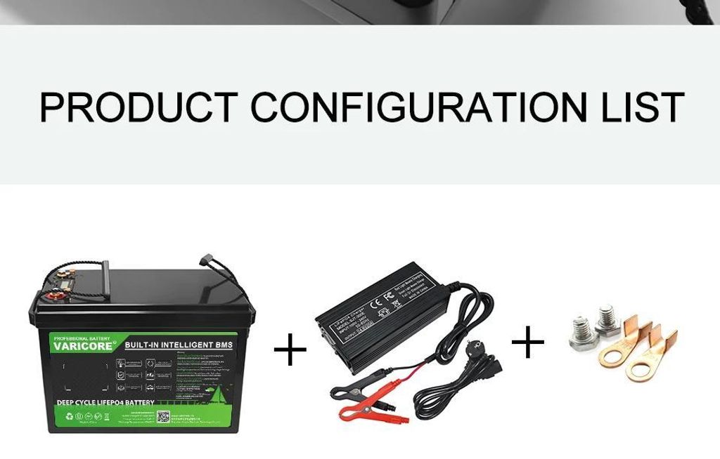LiFePO4 12V 200Ah Batterie - Deep Cycle Versorgungsbatterie - Integriertes BMS - USB 20A-Anschluss - Für Wohnmobil Boot Solaranlage Offgrid