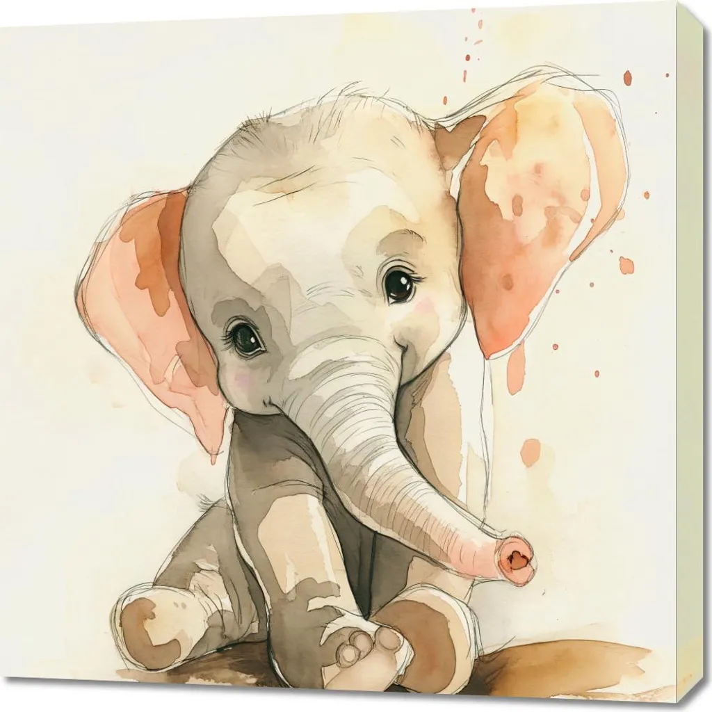 Quadro Moderno Elefante Grigio 70x70 - Decorazione Parete Elegante