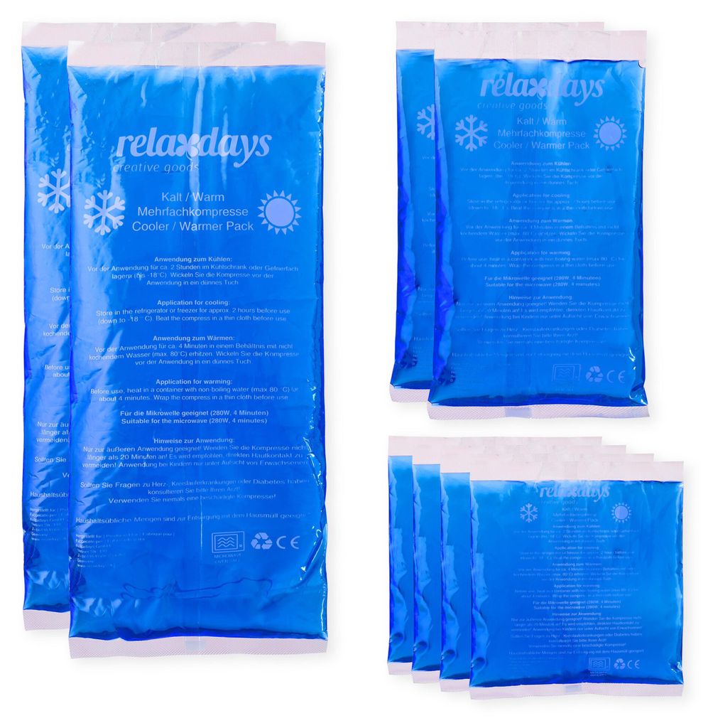Relaxdays Kühlpads Gel im 8er Set, Erste Hilfe, Produktbild 