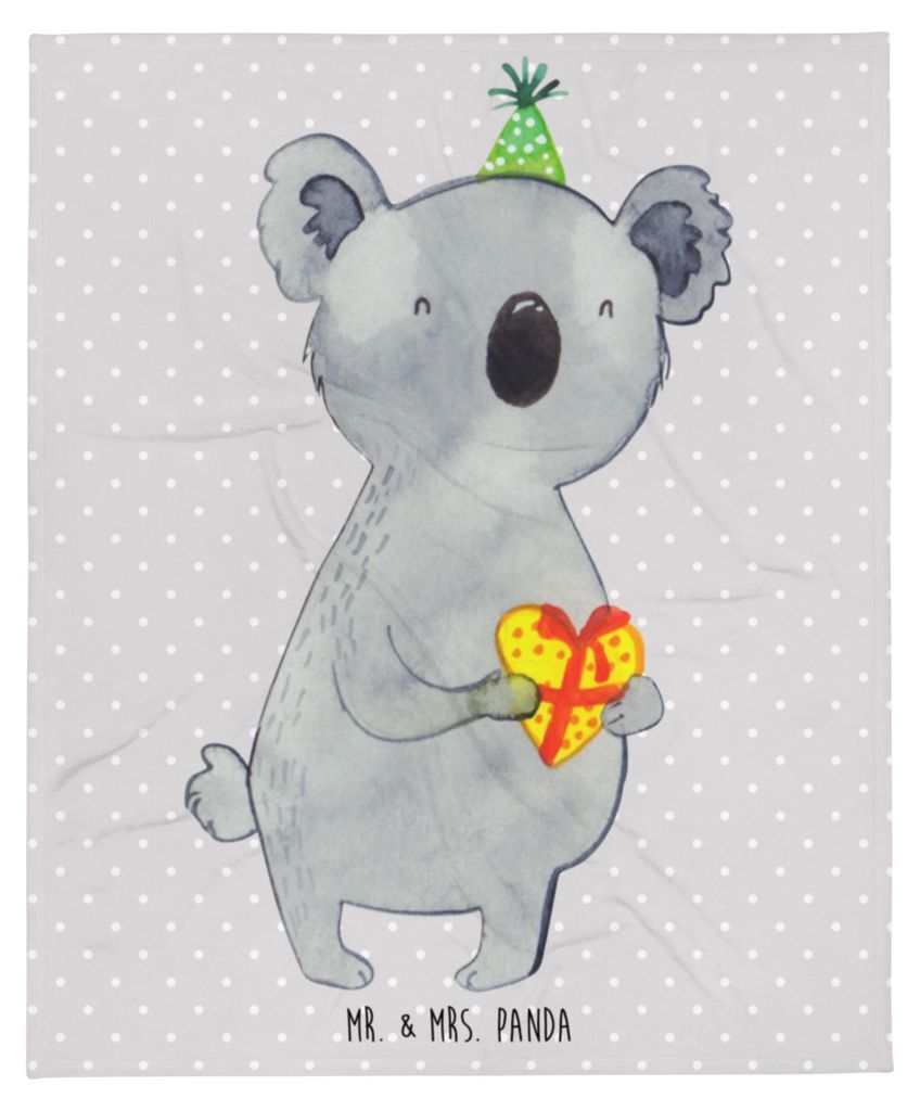 Mr. & Mrs. Panda Decke Koala Geschenk - Grau Pastell - Geburtstag, Bettdecke, Kuscheldecke, Party, Wohndecke, Bettüberwurf, Tagesdecke