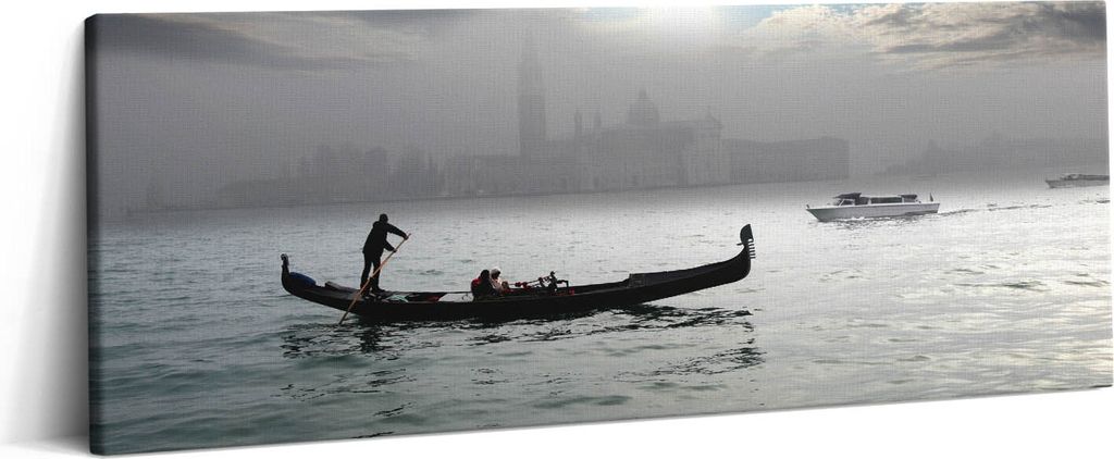 Venezianische Gondeln – Leinwandbild Wandbild – 125x50 cm – Leinwandbilder – Wandbilder – Schlafzimmer – Flur