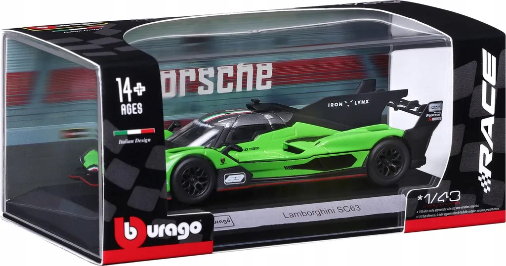 Lamborghini SC63 LMDh 1:43 Bburago 38315 - Cadeau idéal Fan de Sport