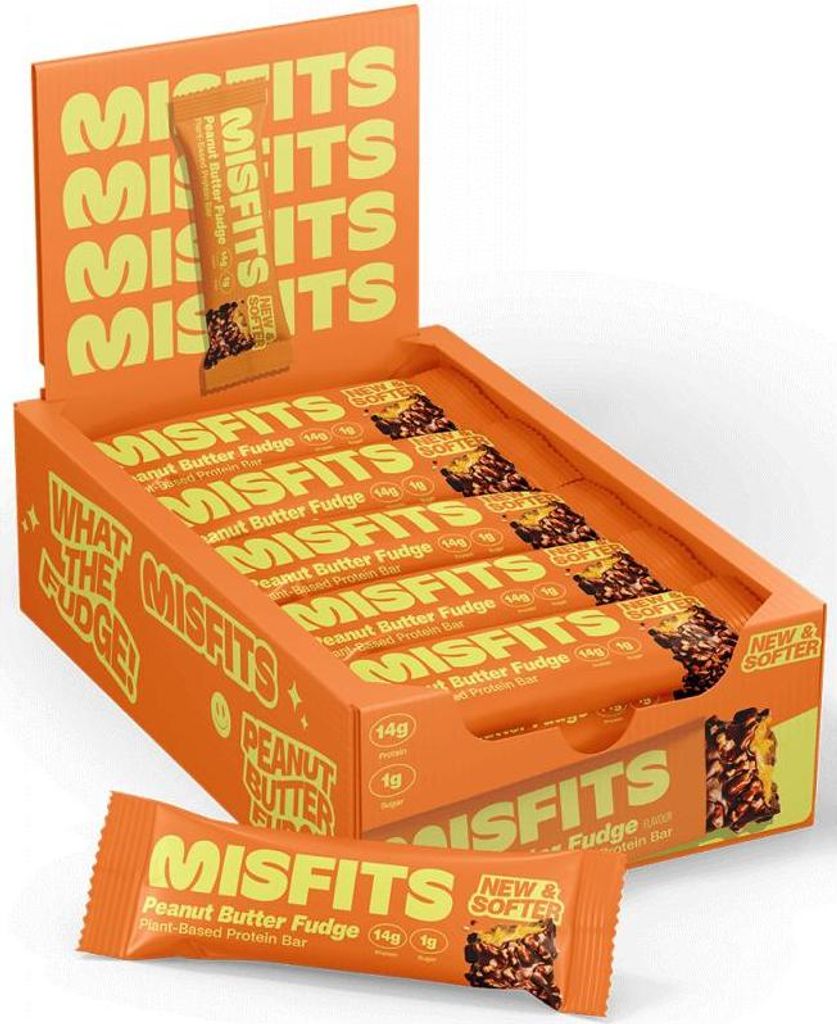 Misfits Vegan Soft Protein Bar (15x50g) Peanut Butter Fudge - Riegel - Protein-Riegel