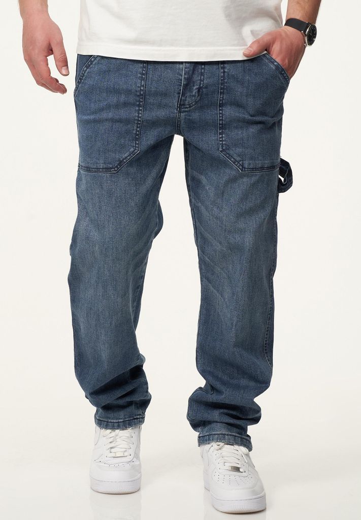 DAILY Baumwolle Herren Freizeithose Hose im Carpenter-Stil - Regular-Fit Workwear Herren Freizeithose Denim Stoffhose - Pants