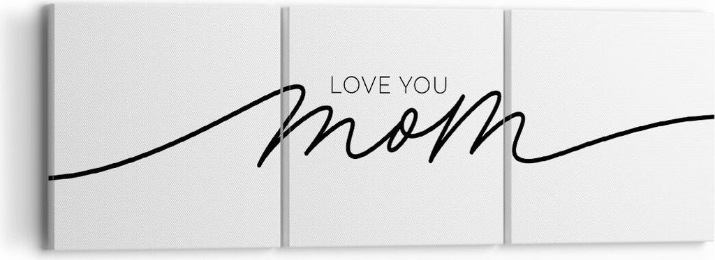 Bild auf Leinwand - Leinwandbild - 3 Teile - Ich liebe dich Mama - 90x30cm - Wand Bild - Wanddeko - Wandbilder - Leinwanddruck - Bilder - Wanddekor...