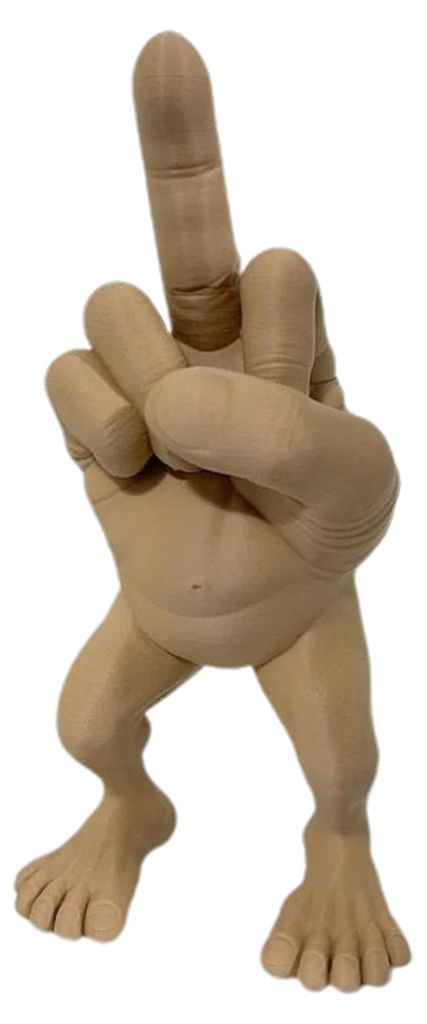 Mittelfinger-Figur mit Beinen, Mittelfinger-Statue, 3D-gedruckte Skulptur, Scherzartikel, Schreibtischdekoration, Partyaccessoire, Gag-Geschenk