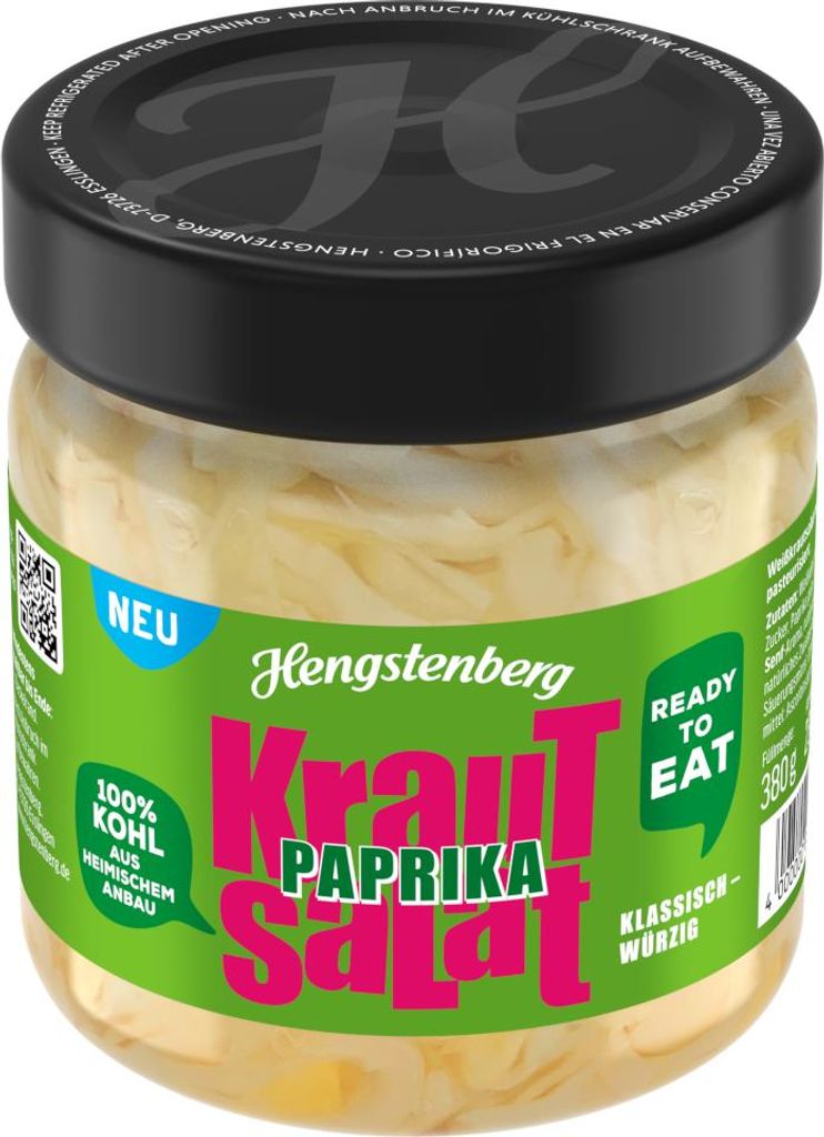 Hengstenberg Krautsalat mit Paprika ATG 230g milde Süße Packung 425ml