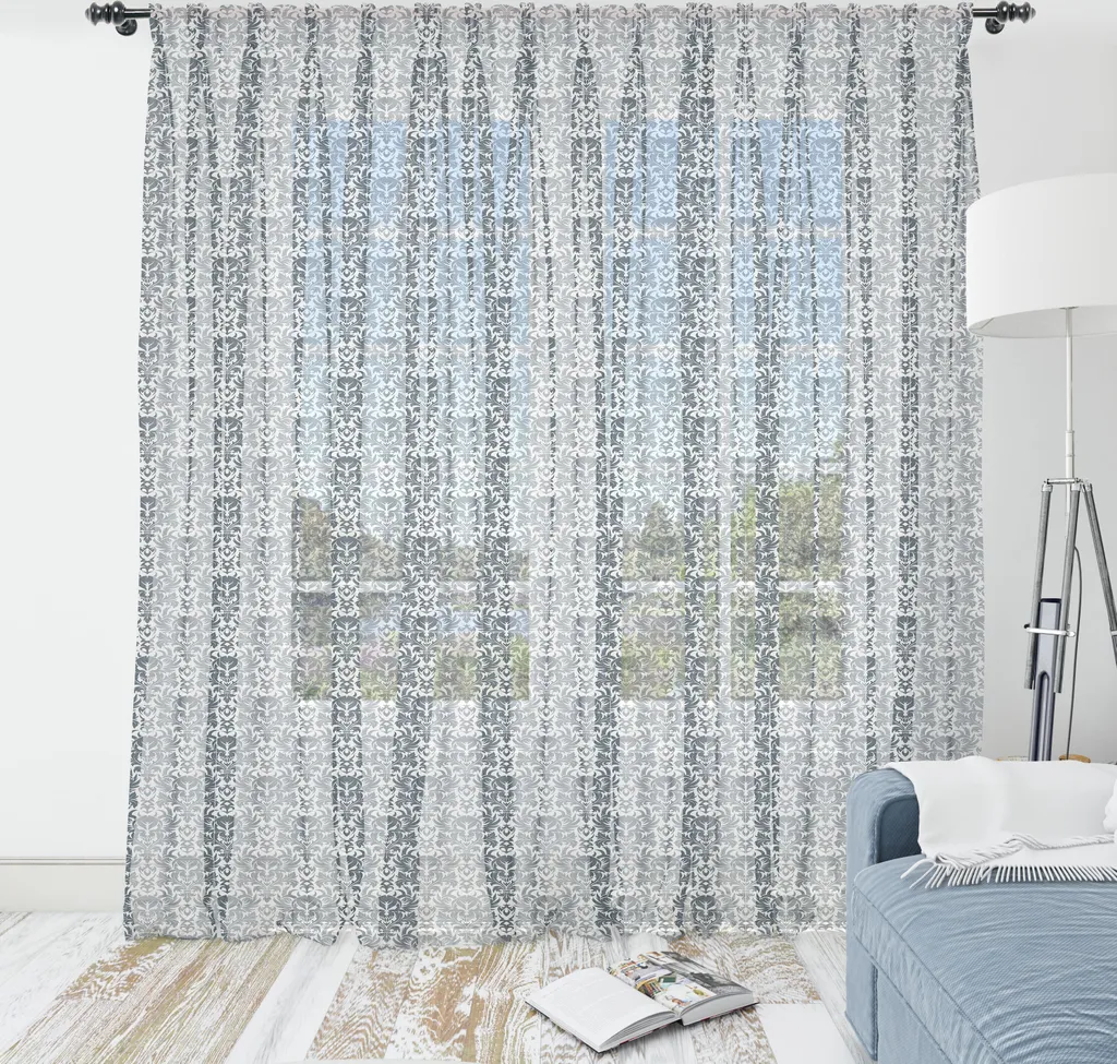 Tenture Murale Décorative Motif Crânes Baroques et Fleurs 220x274 cm