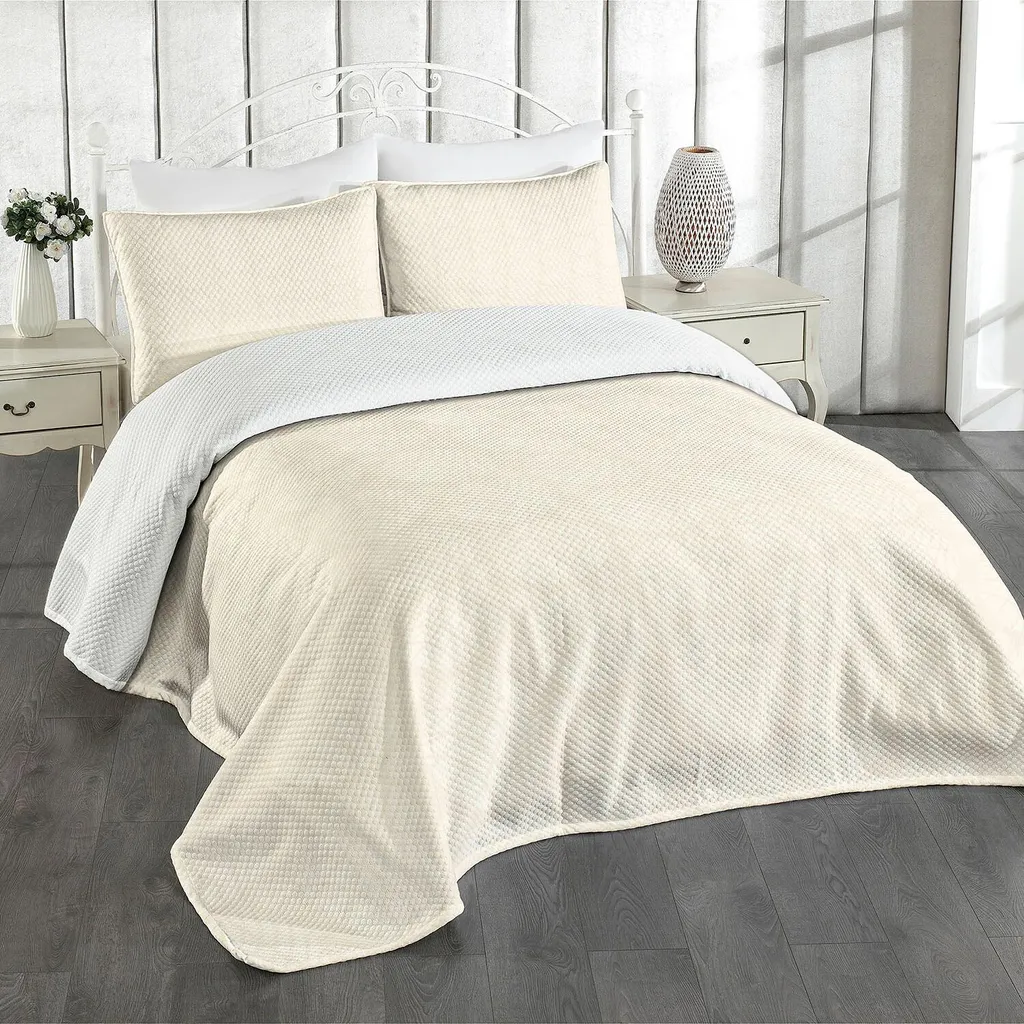 Set Copriletto Matrimoniale ABAKUHAUS Avorio: Stile Moderno 264x220