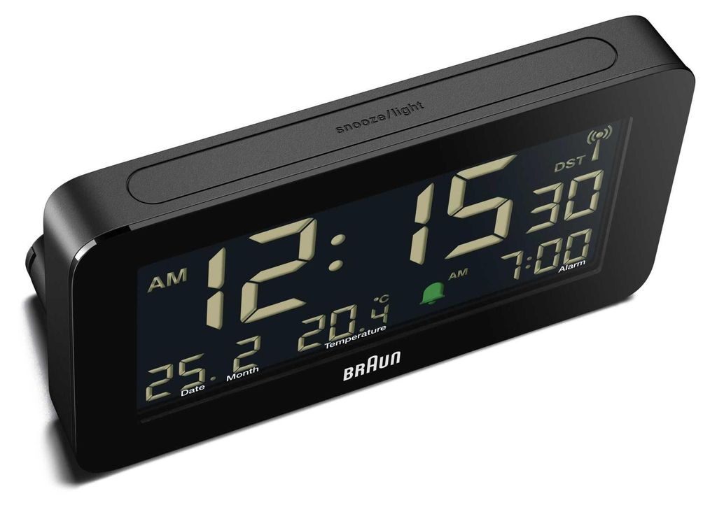 Braun BC10, Digitaler Wecker, Rechteck, Schwarz, 12/24 h, Produktbild 