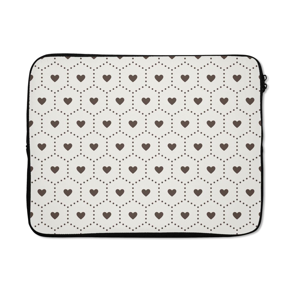 MuchoWow Laptop Hülle 15 Zoll Herz - Design - Geometrie - Muster Laptoptasche - Laptoptasche - Sleeve - Rundum-Schutz