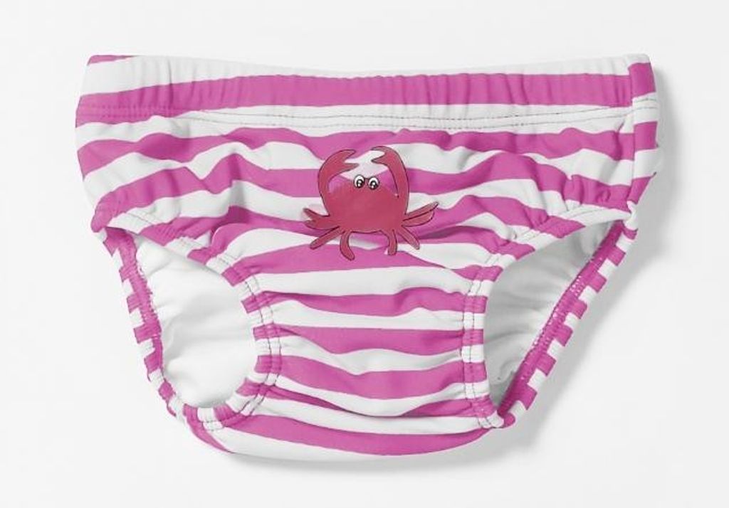 Playshoes UV-Schutz Bade-Windelhose pink/weiß gestreift mit Krebs Motiv Größe: 74/80