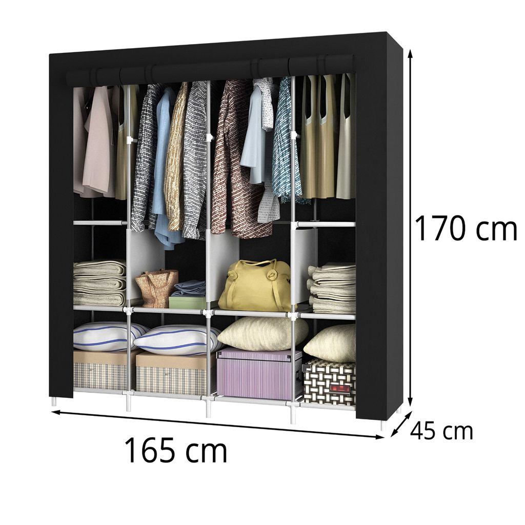 Stoffschrank 165x170x45 cm mit Kleiderstange Faltschrank Produktbild 10