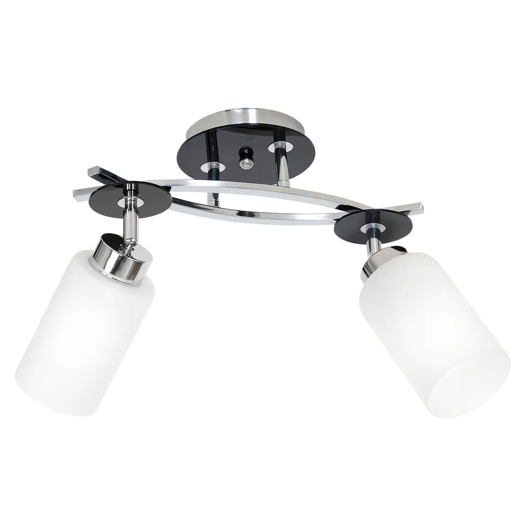 Luminaire Double E27 Chrome et Blanc avec Supports Orientables Design - 2