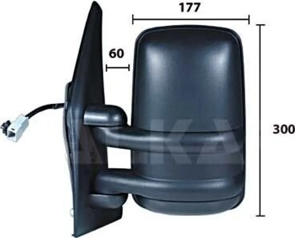 Rétroviseur extérieur ALKAR 9225902 - Finition noire pour Movano X70
