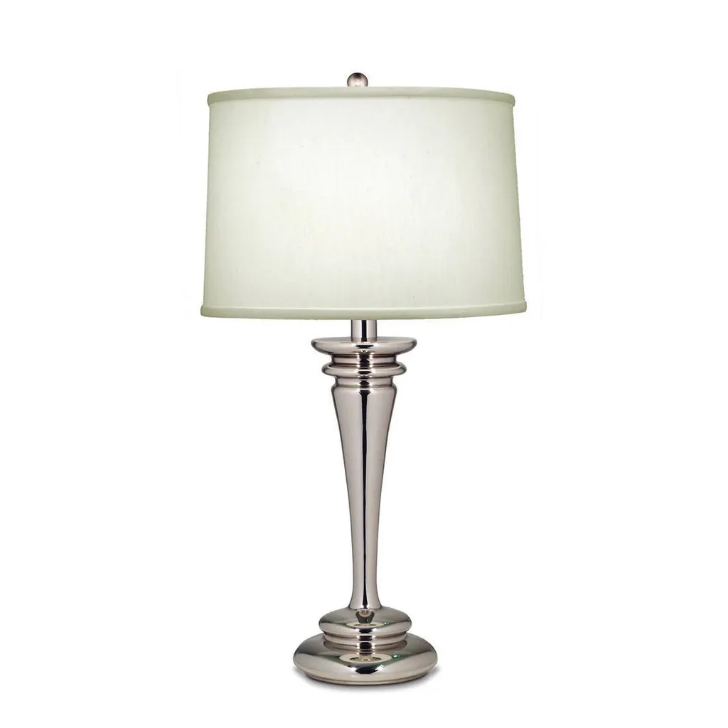 Lampe de table Brooklyn Stiffel nickel poli et blanc E27 74cm