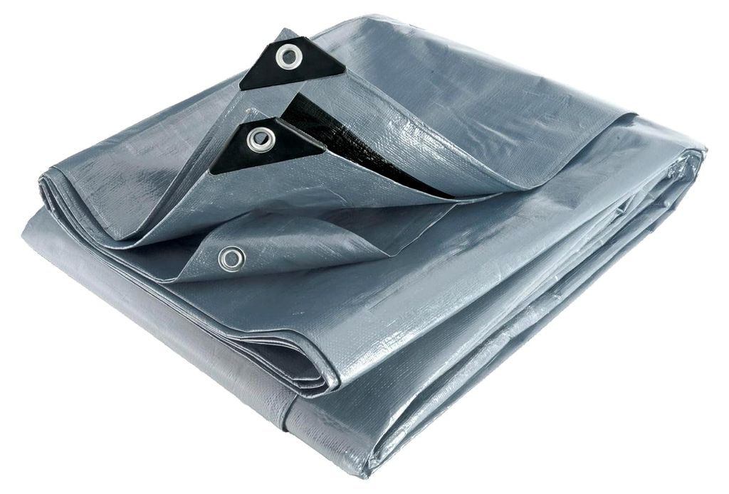 Vielseitige Plane in Grau und Schwarz 200 g/m2 6 x 10 m