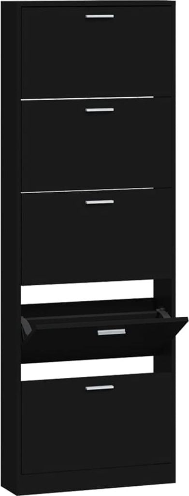 vidaXL Scarpiera nera 59x17x169 cm Materiale a base di Immagine del prodotto 