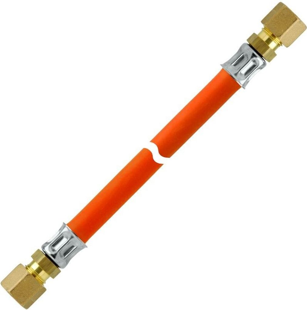 GOK Mitteldruck Propanschlauch korrosionsbeständig bds. RVS 8, Schlauchlänge:RVS 8 x RVS 8 x 80 cm