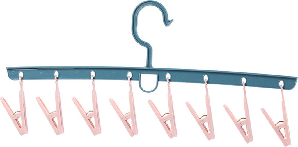 Multifunktions -Kleiderbügel mit 8 Clips Antiskid -Raumsparungsorganisator-Rosa