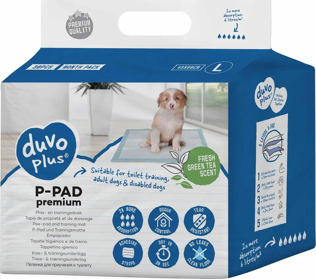 Tapis éducateur absorbant pour chiot et chien âgé avec odeur de thé vert