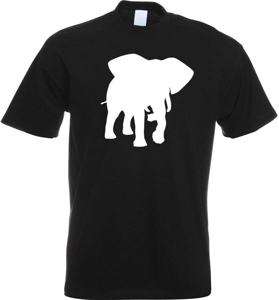 Kiwistar - T-Shirt - schwarz - Elefant Motiv 4 - Rüsseltiere Herren Funshirt Bedruckt Design Sprüche Spruch Motive - mit Motiv Bedruckt - Funshir...