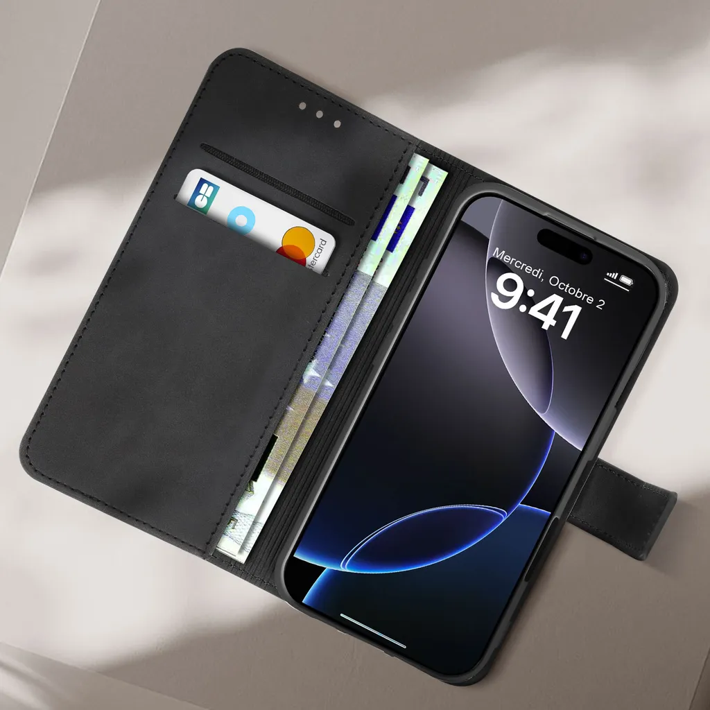 Recensione Custodia Avizar iPhone 16 Pro: Wallet Case Nera e Stand - 4