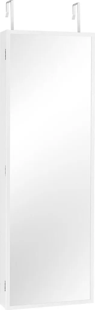 Armoire à bijoux miroir 42 pouces verrouillable blanche pour porte