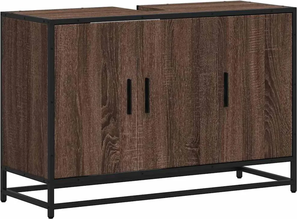 Mobiletto Essenziale vidaXL 90x33x60 cm Rovere Marrone - Prezzo Web