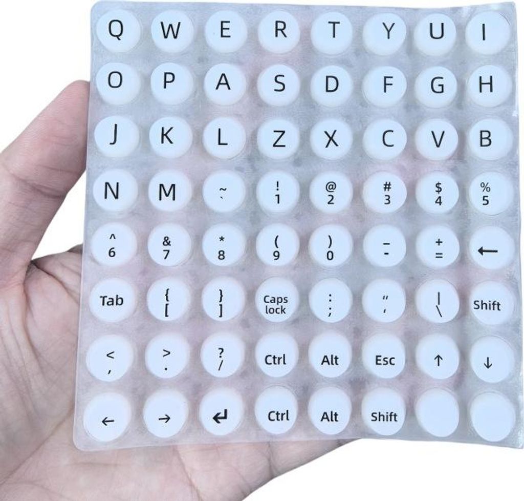 INF Nagel-Tastaturaufkleber PVC Transparent für Büro & Gaming - 1 Stück