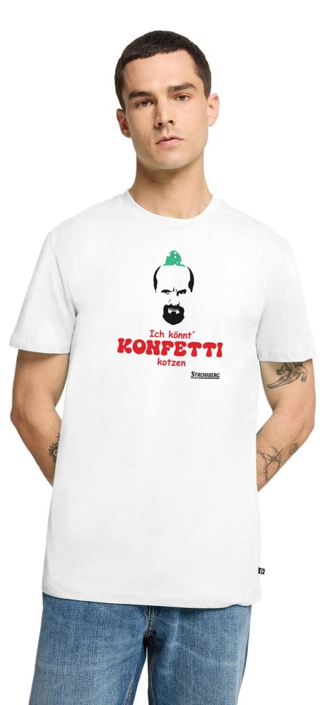 Spreadshirt Stromberg - Ich Könnt Konfetti Kotzen Kostüm Karneval Männer Premium T-Shirt, 5XL, Weiß